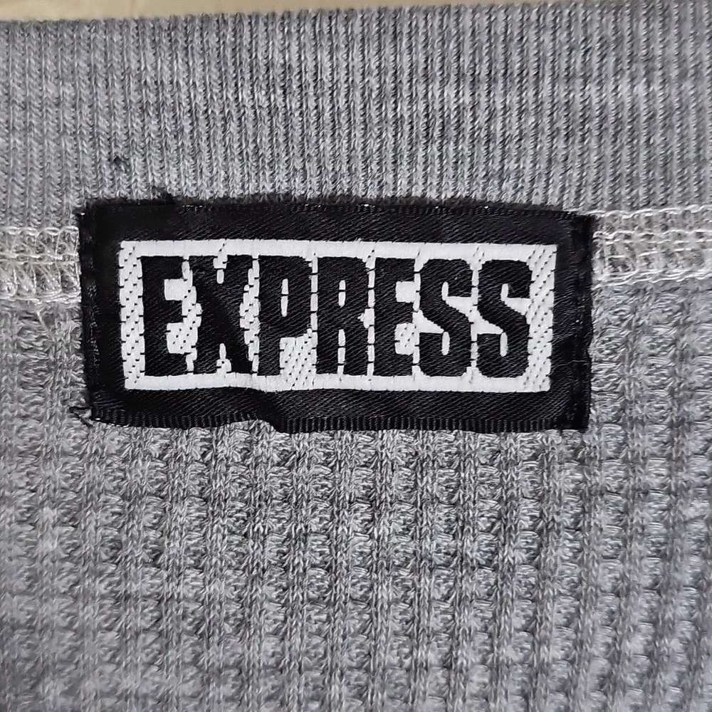 Express Thermal Long Sleeve Crewneck Gray Shirt Size M